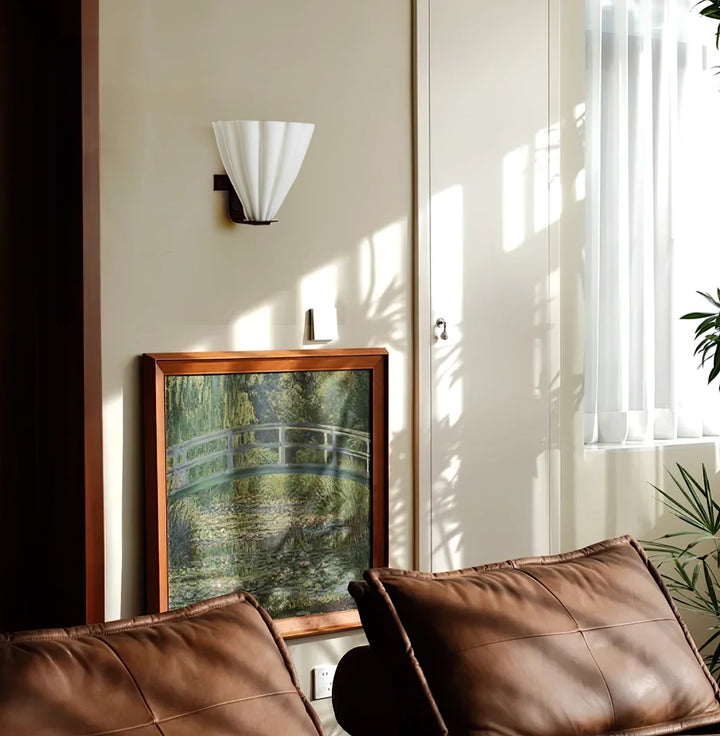 Fan Shaped Glass Wall Sconce
