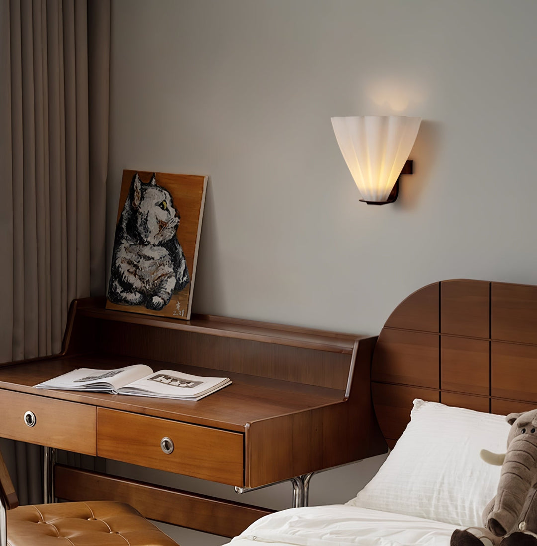 Fan Shaped Glass Wall Sconce