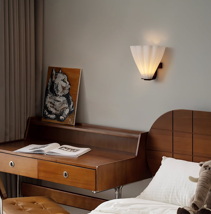 Fan Shaped Glass Wall Sconce