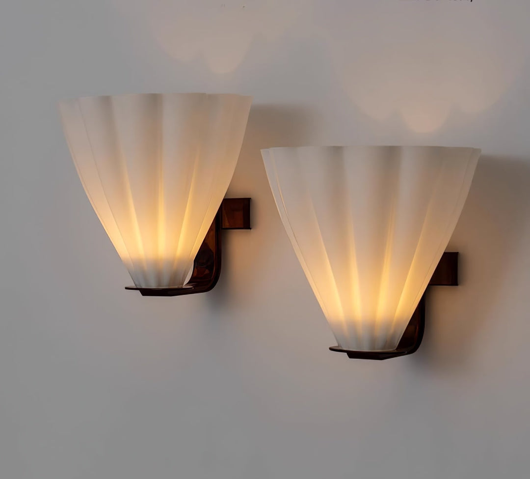 Fan Shaped Glass Wall Sconce