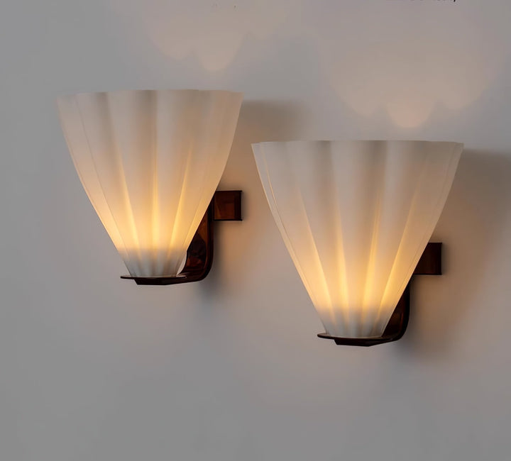 Fan Shaped Glass Wall Sconce