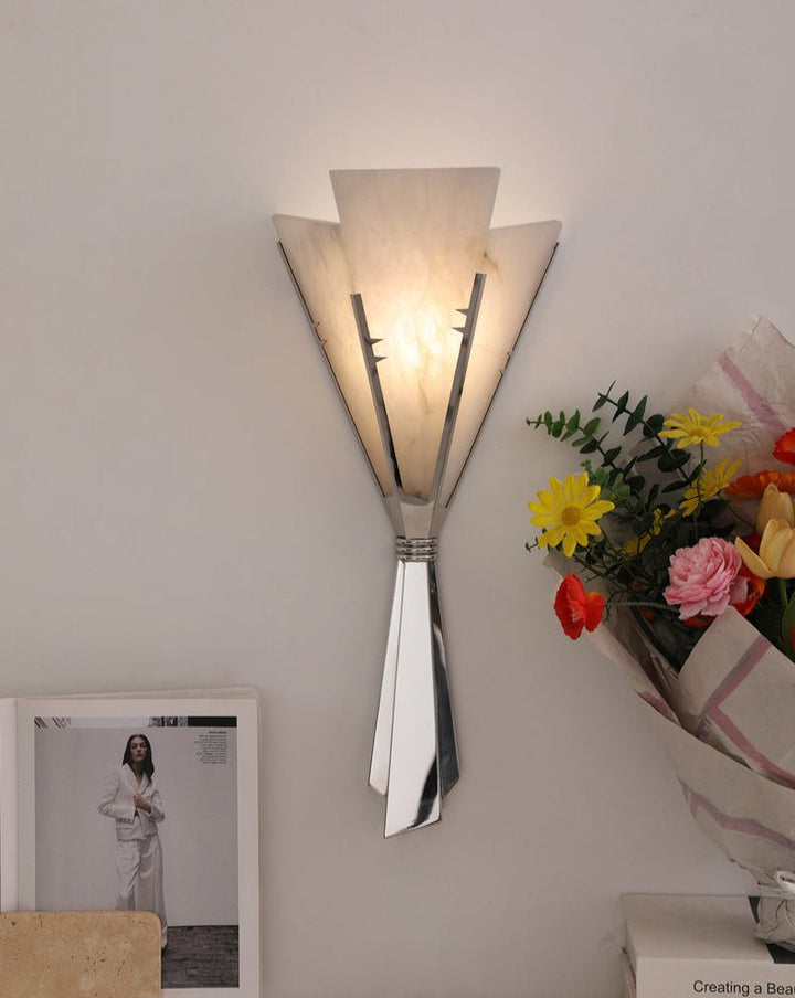 Florent Alabaster Fan Wall Sconce