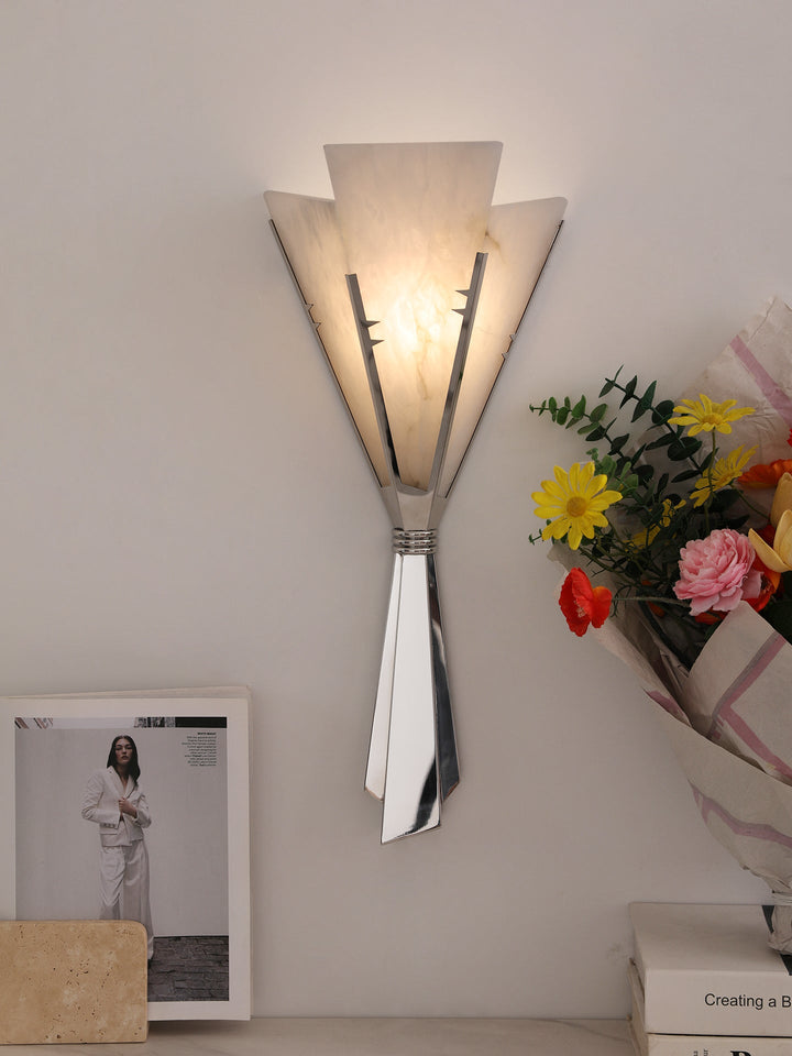Florent Alabaster Fan Wall Sconce