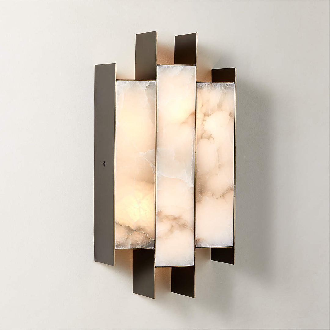 Folded Alabaster Panel Sconce