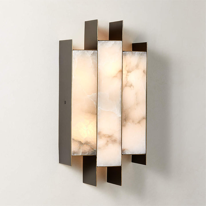 Folded Alabaster Panel Sconce