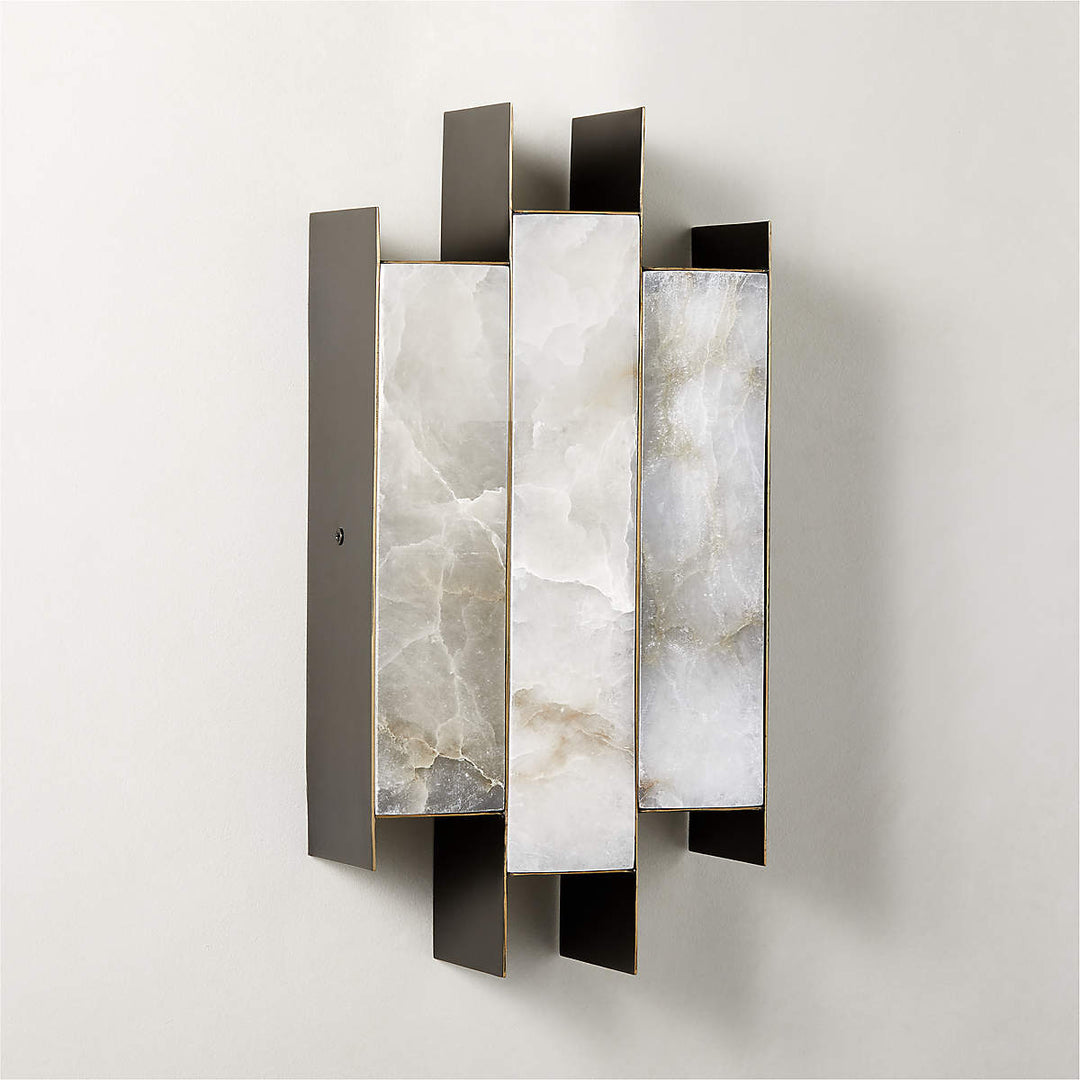 Folded Alabaster Panel Sconce