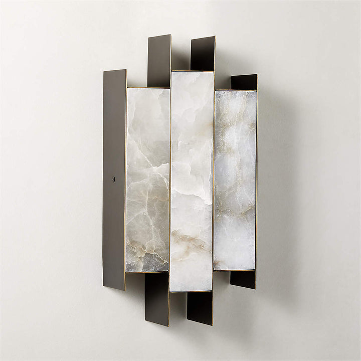 Folded Alabaster Panel Sconce