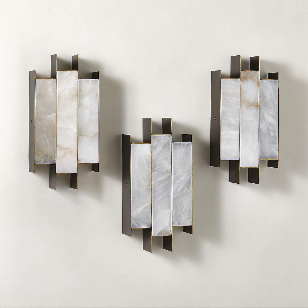 Folded Alabaster Panel Sconce