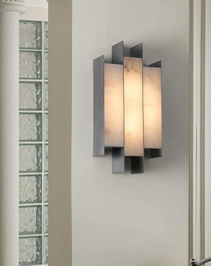 Folded Alabaster Panel Sconce