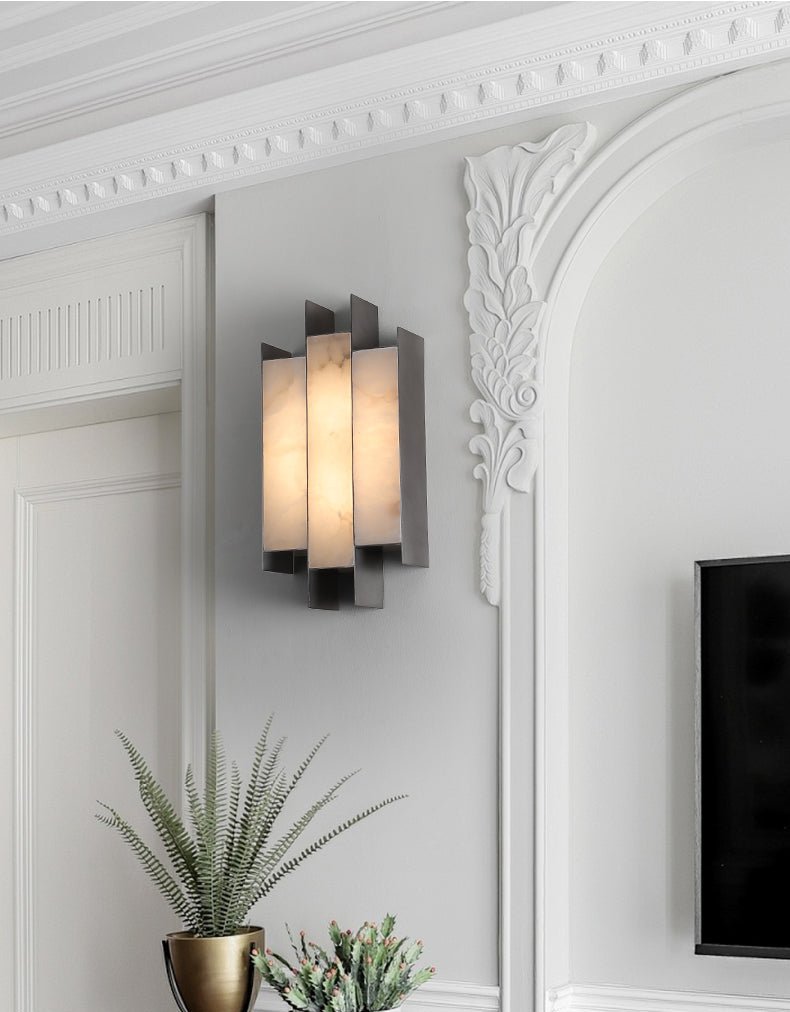 Folded Alabaster Panel Sconce