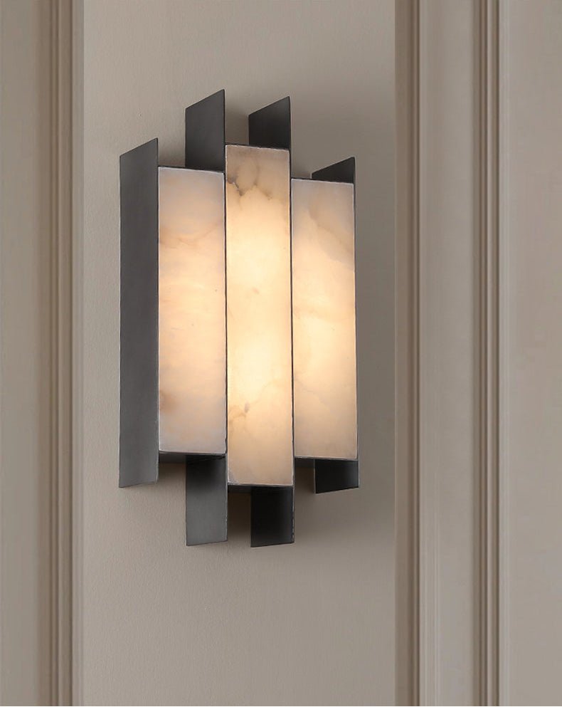 Folded Alabaster Panel Sconce