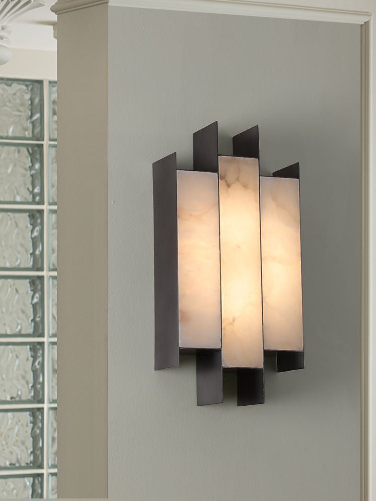 Folded Alabaster Panel Sconce