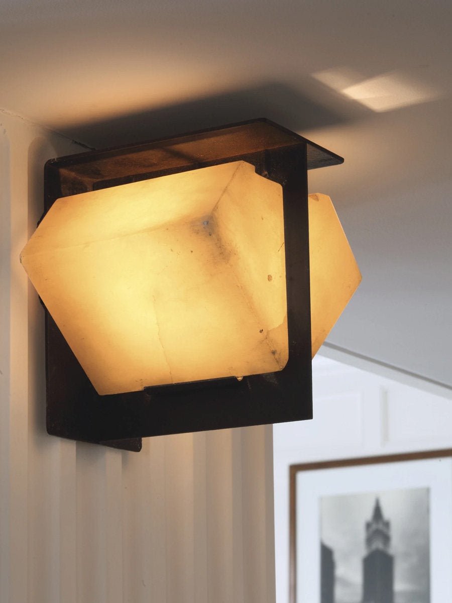 Folded Halo Alabaster Wall Sconce