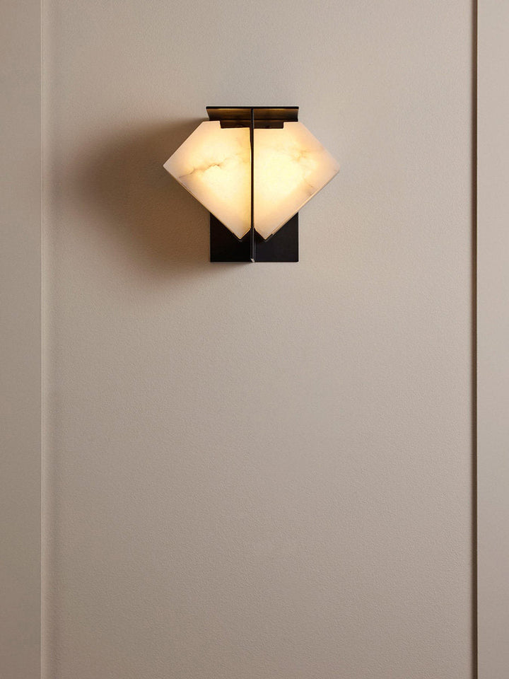 Folded Halo Alabaster Wall Sconce
