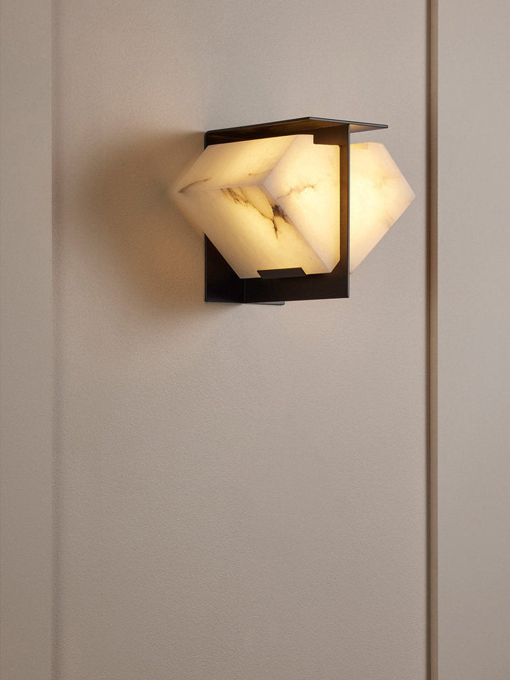 Folded Halo Alabaster Wall Sconce