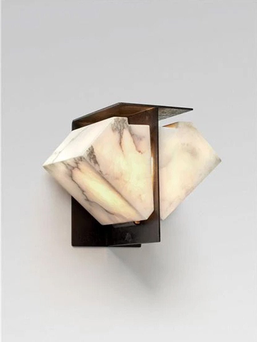 Folded Halo Alabaster Wall Sconce