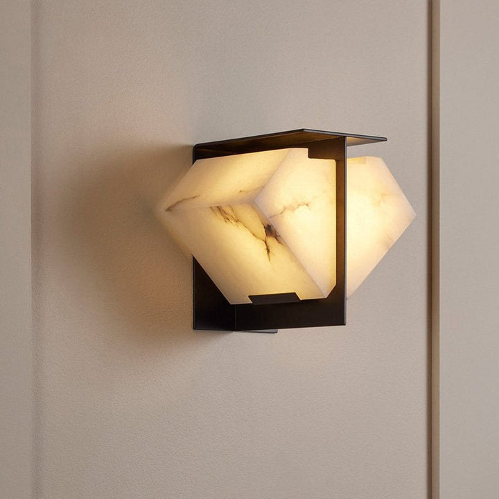 Folded Halo Alabaster Wall Sconce