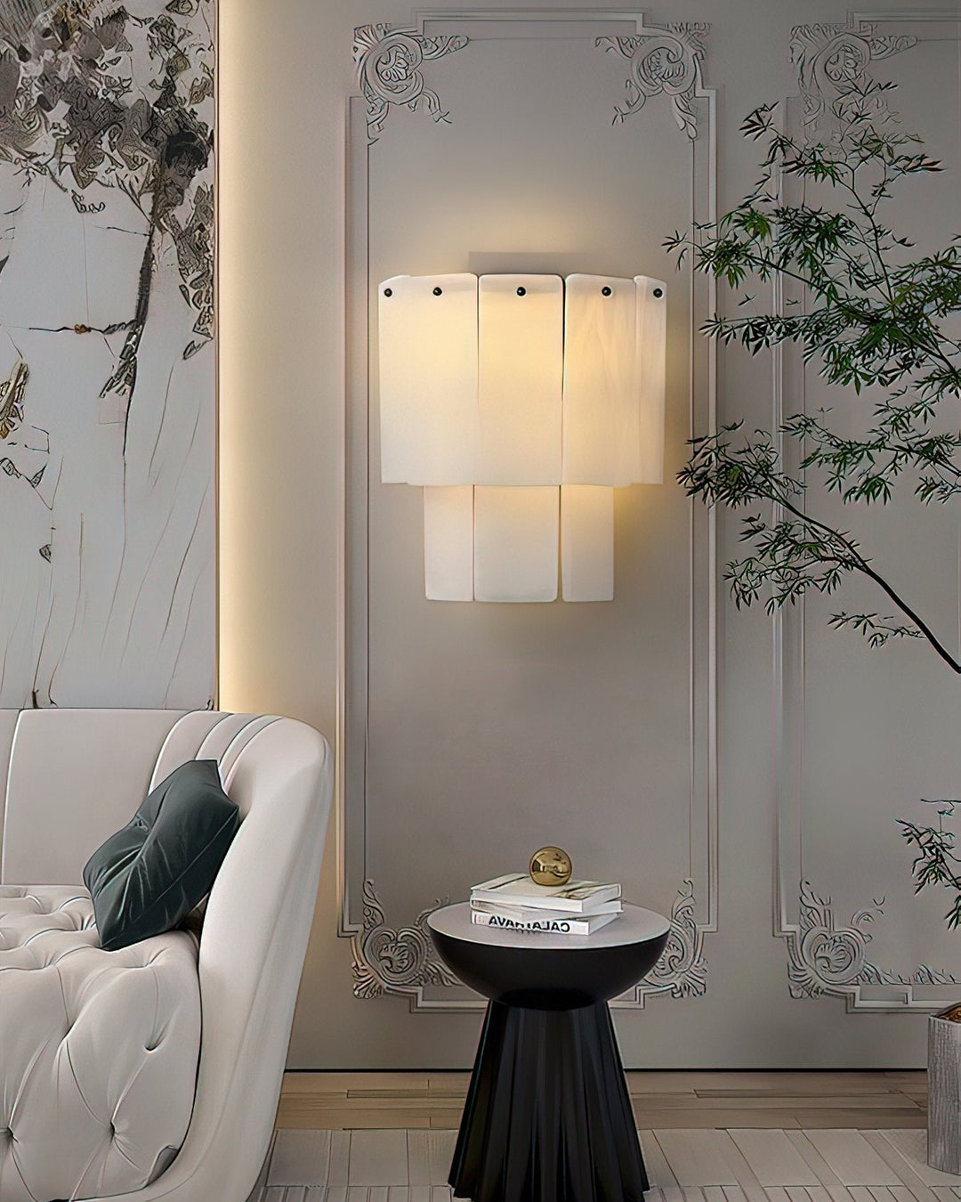 Fractured Alabaster Wall Sconce