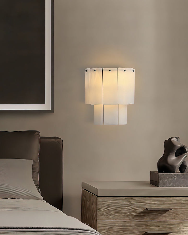 Fractured Alabaster Wall Sconce
