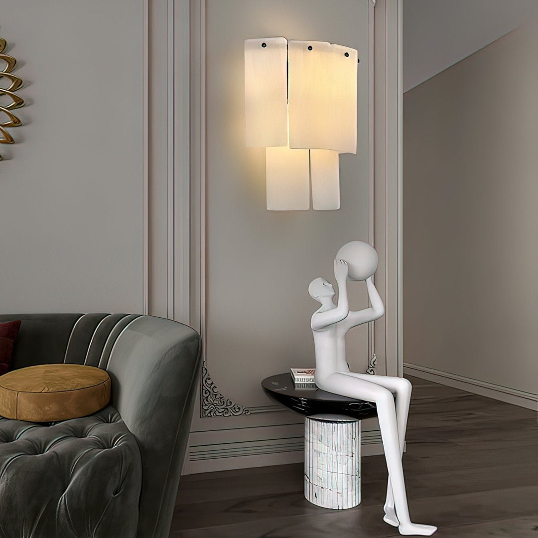 Fractured Alabaster Wall Sconce