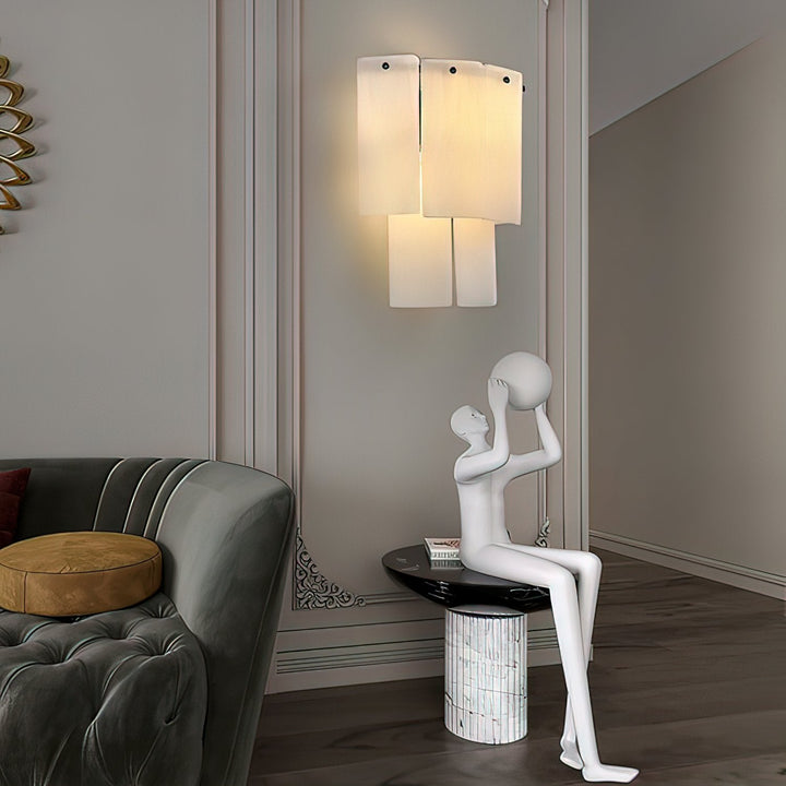 Fractured Alabaster Wall Sconce