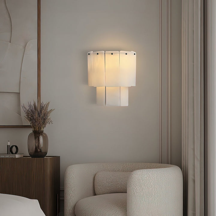 Fractured Alabaster Wall Sconce