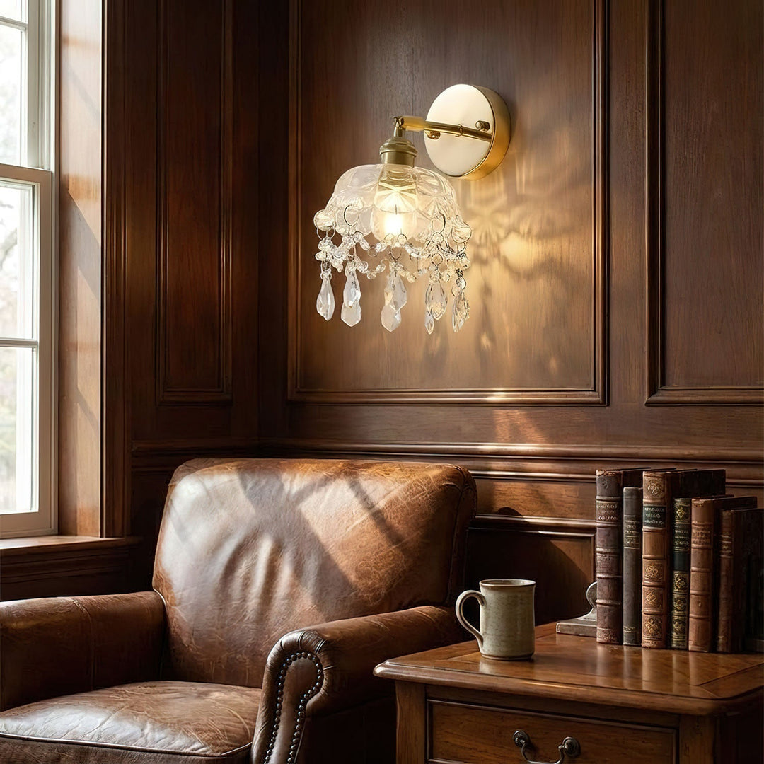 French Crystal Tassel Wall Light
