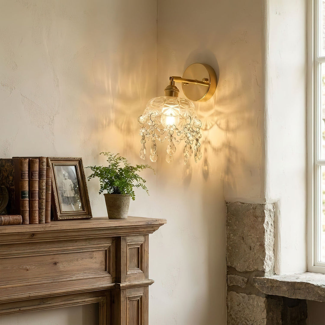 French Crystal Tassel Wall Light