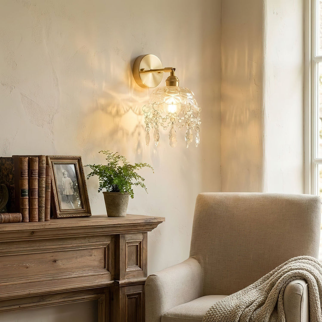 French Crystal Tassel Wall Light