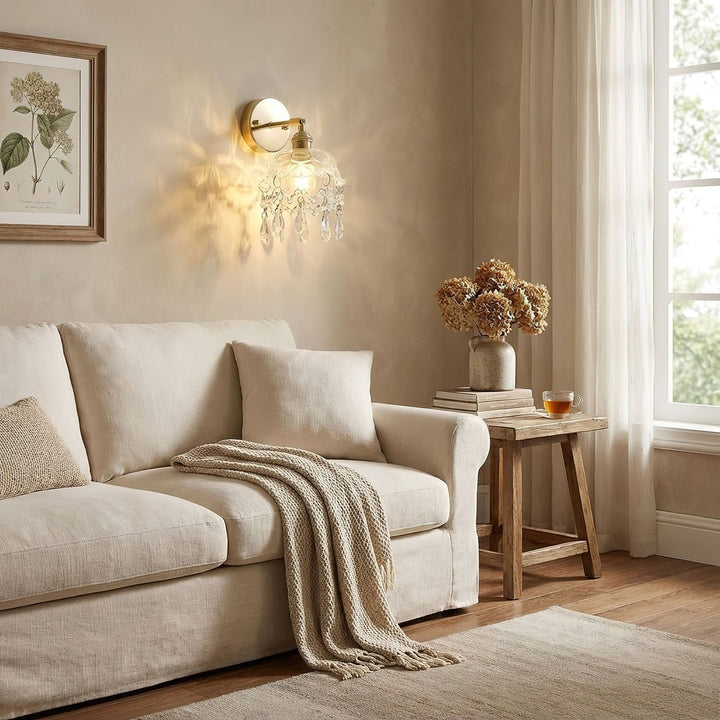 French Crystal Tassel Wall Light