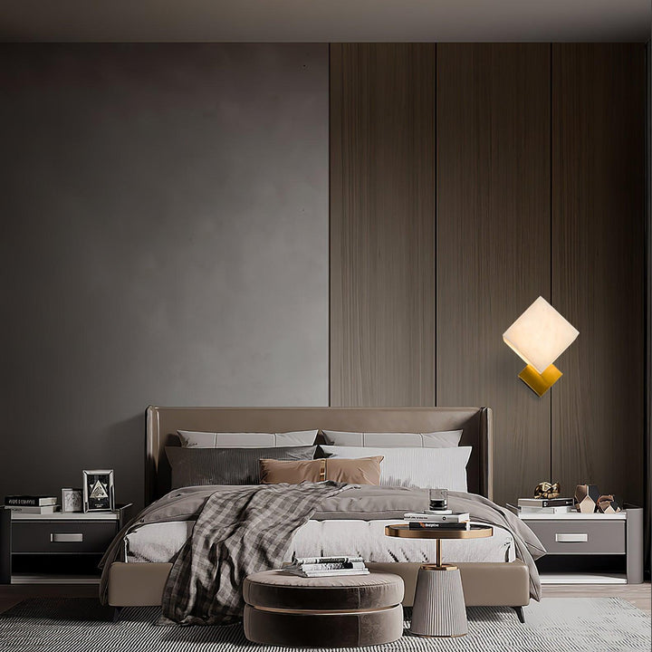 Block Alabaster Wall Sconce