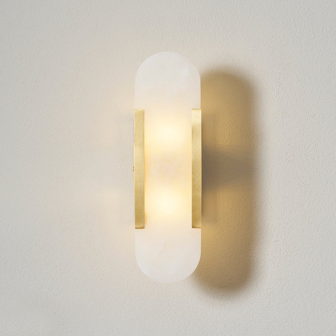 Oblong Alabaster Plug-in Wall Sconce