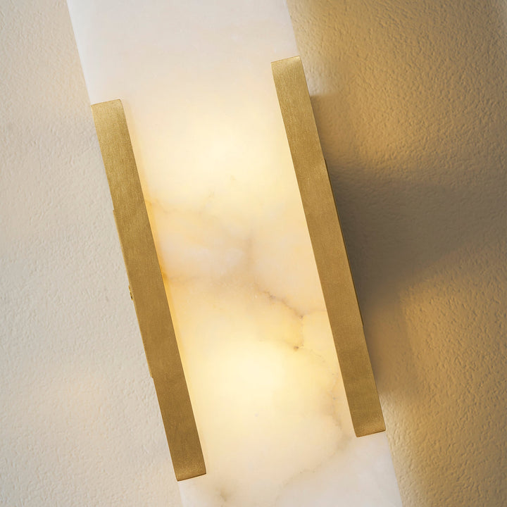 Oblong Alabaster Plug-in Wall Sconce