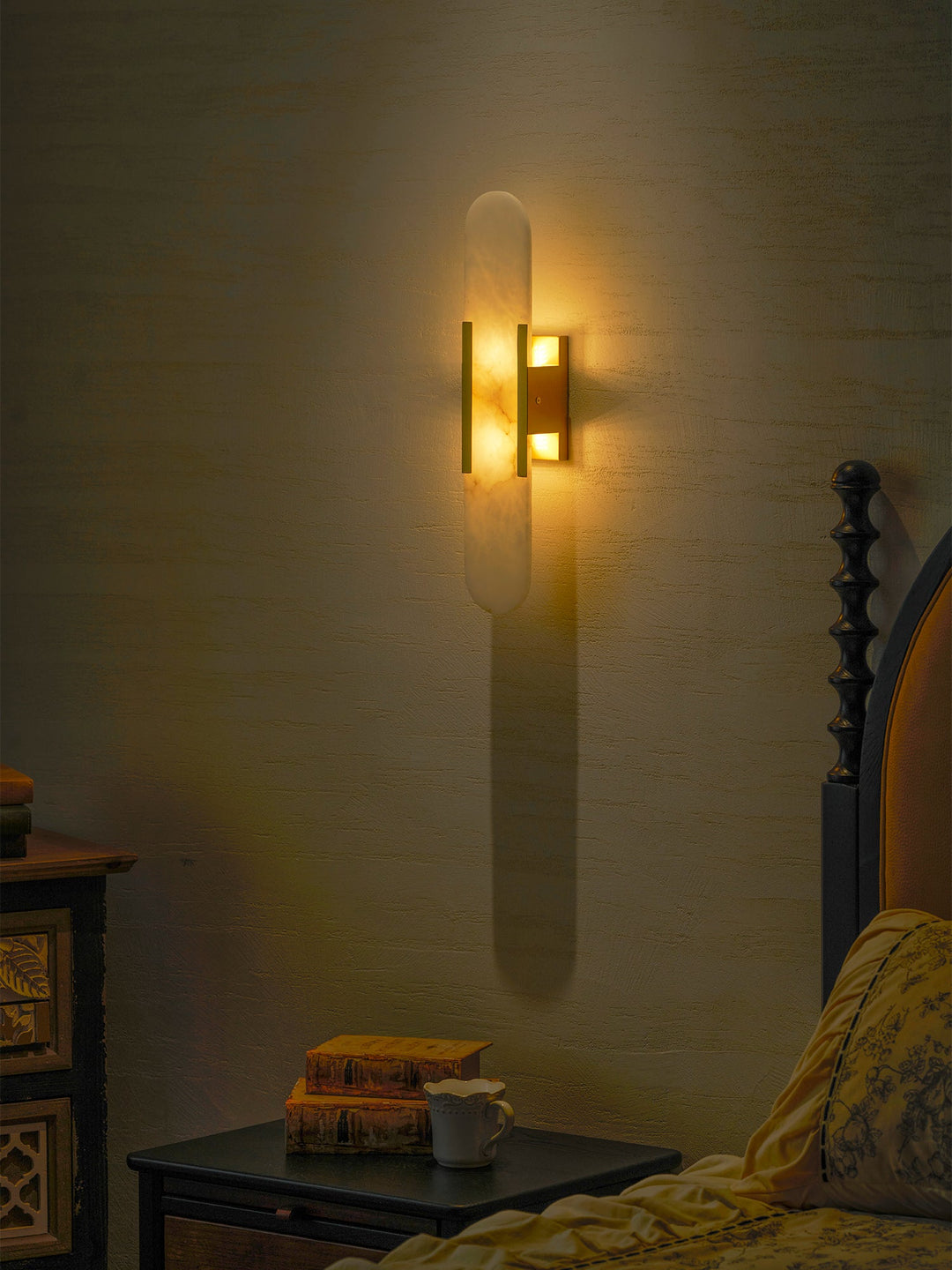 Oblong Alabaster Wall Sconce