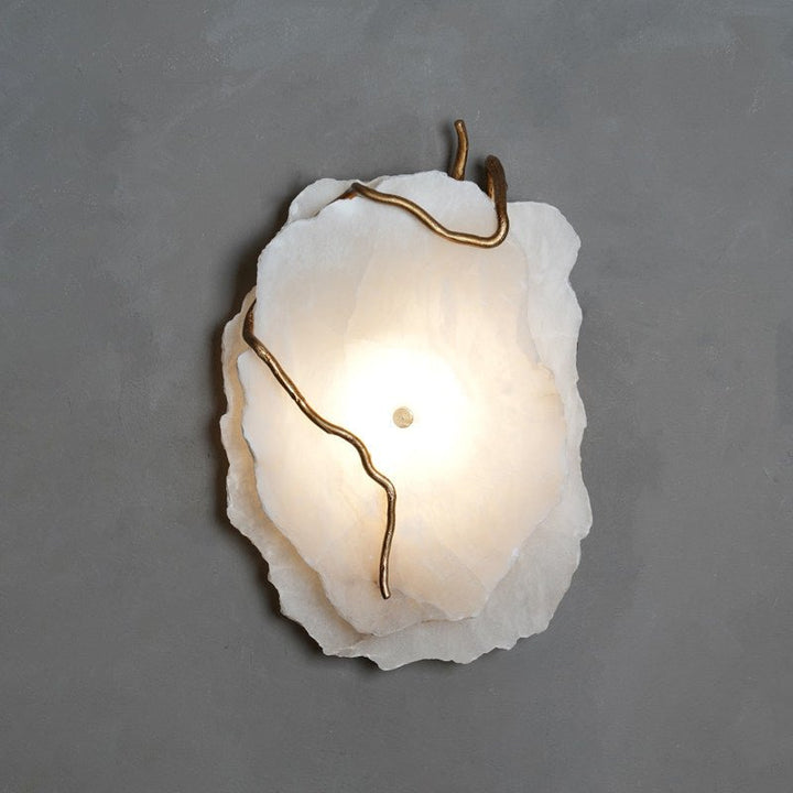 Gilded Branch Alabaster Wall Lamp