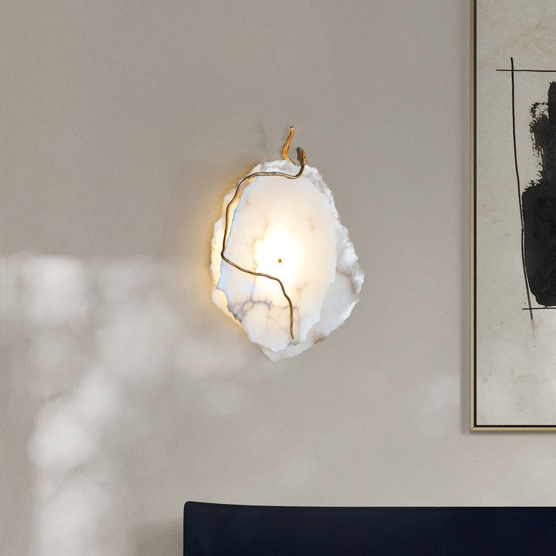 Gilded Branch Alabaster Wall Lamp