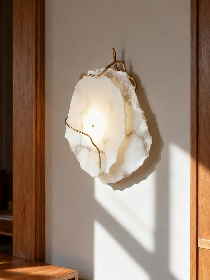 Gilded Branch Alabaster Wall Lamp