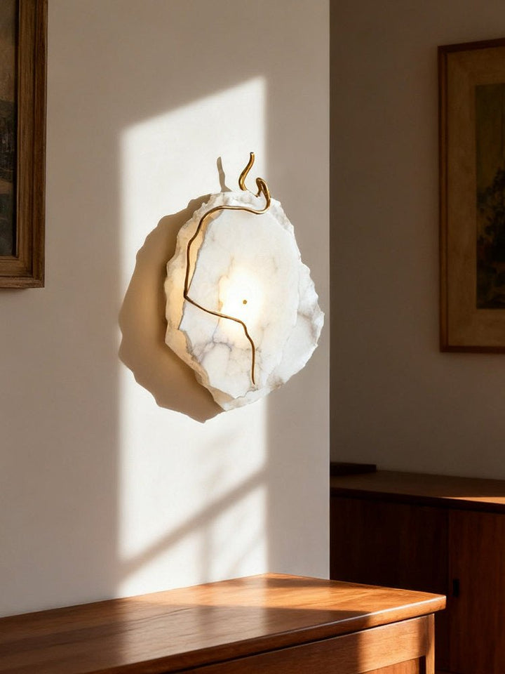 Gilded Branch Alabaster Wall Lamp