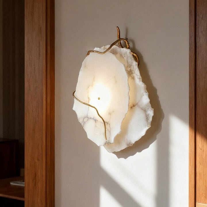Gilded Branch Alabaster Wall Lamp