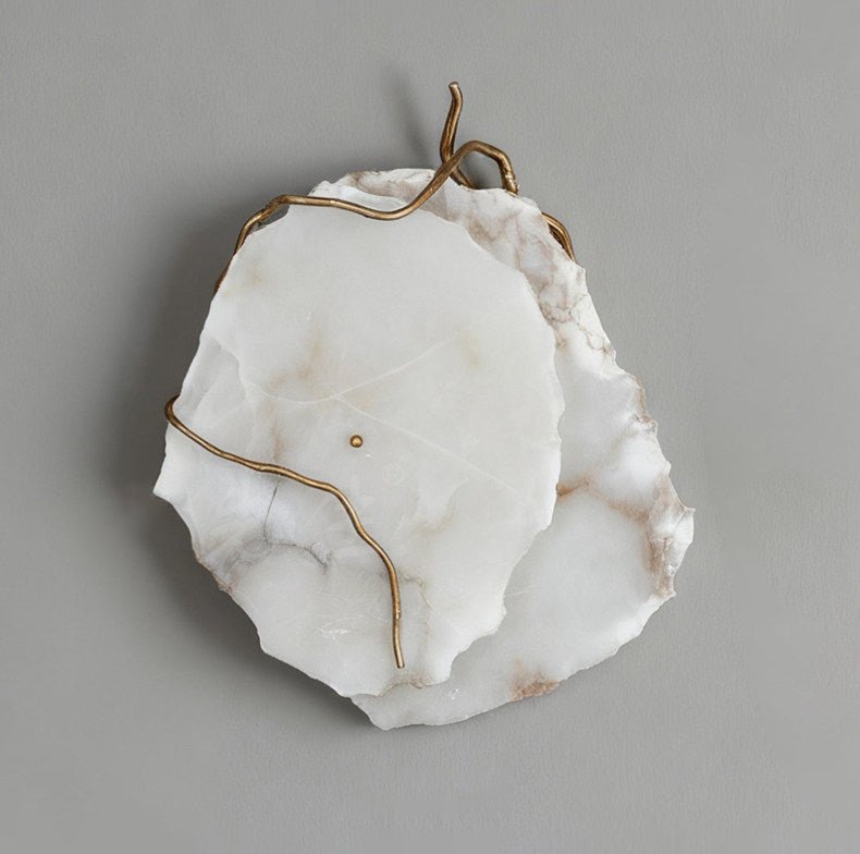 Gilded Branch Alabaster Wall Lamp