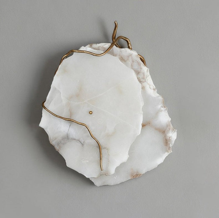 Gilded Branch Alabaster Wall Lamp