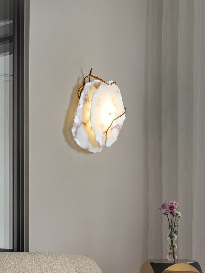 Gilded Branch Alabaster Wall Lamp