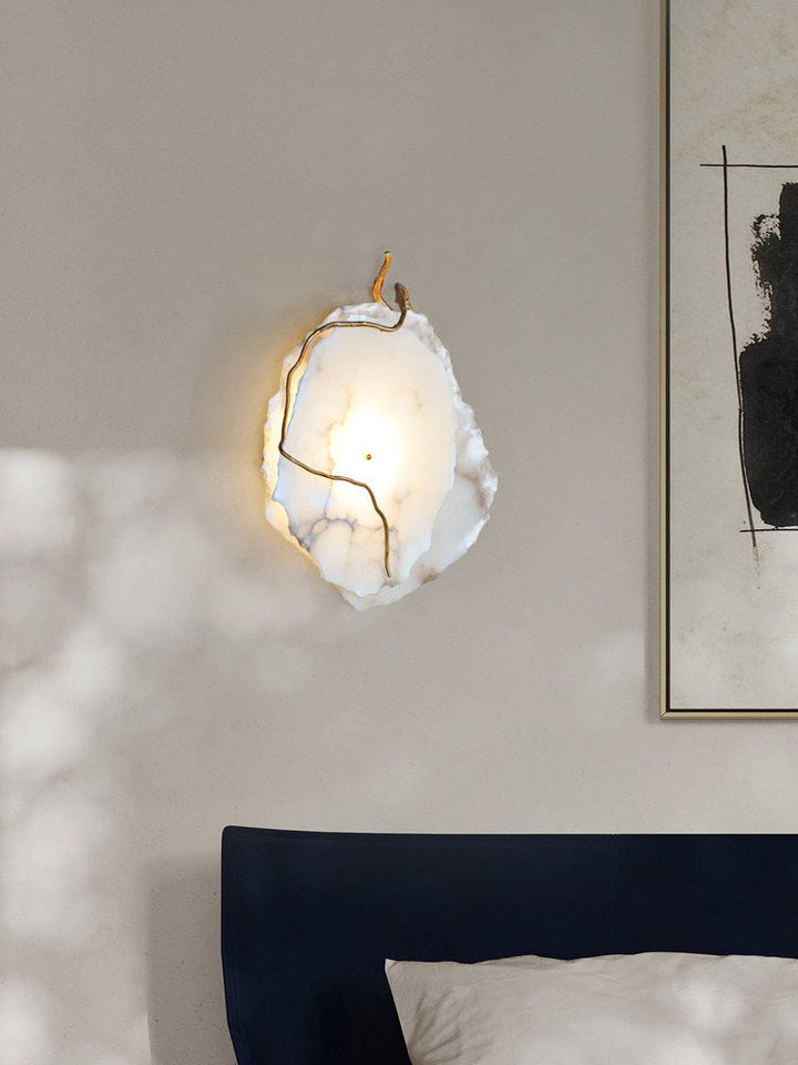 Gilded Branch Alabaster Wall Lamp