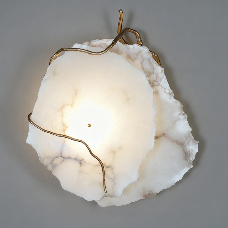 Gilded Branch Alabaster Wall Lamp