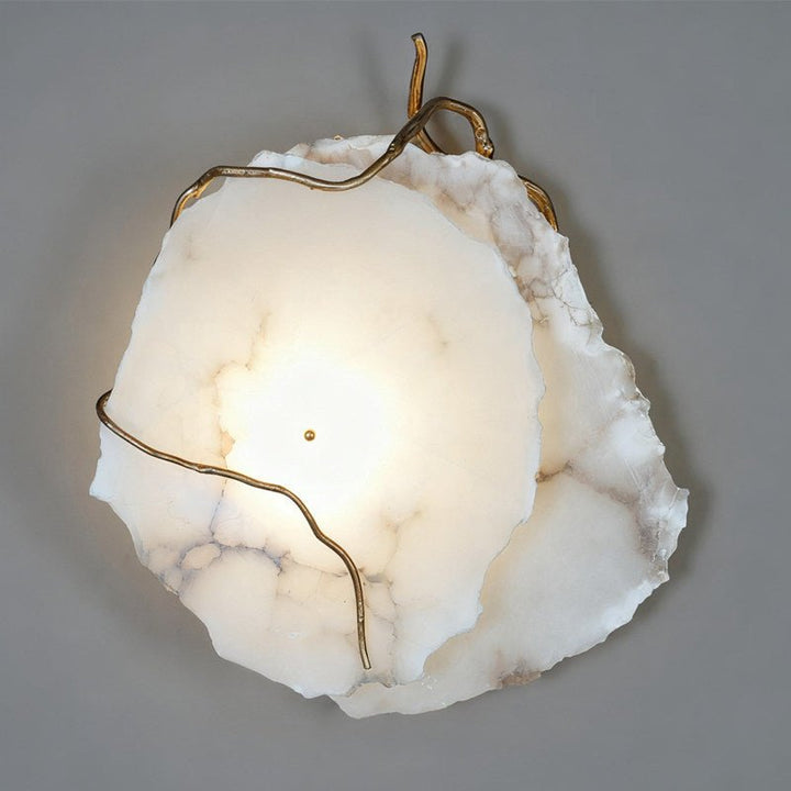 Gilded Branch Alabaster Wall Lamp