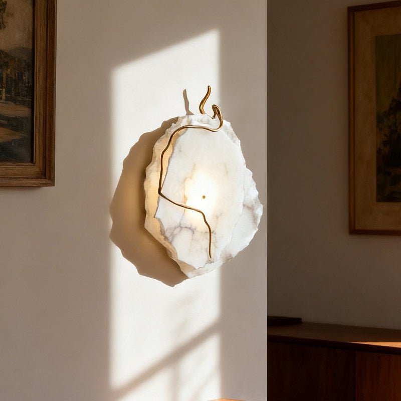 Gilded Branch Alabaster Wall Lamp