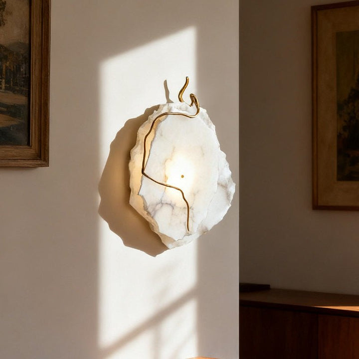 Gilded Branch Alabaster Wall Lamp