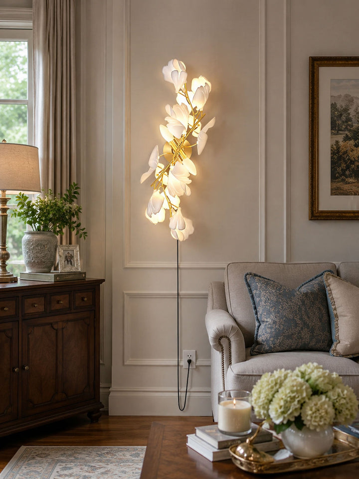 Gingko Flowers Plug-in Wall Lamp