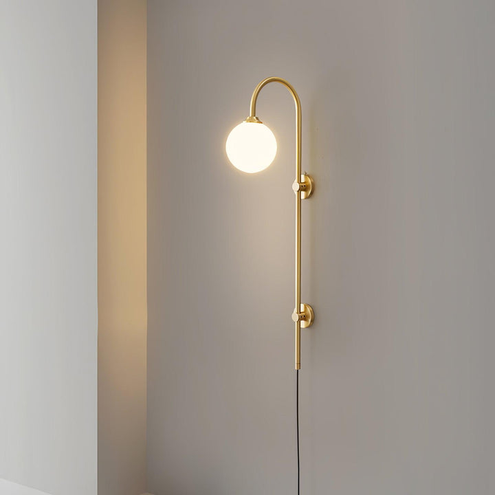 Globe Brass Plug-in Wall Sconce