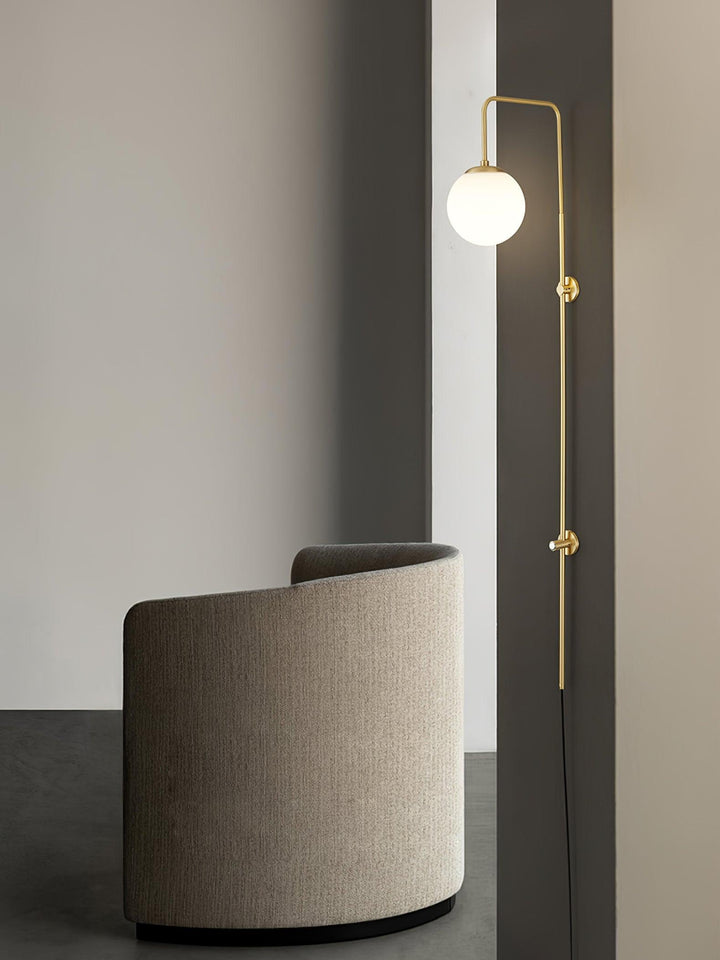 Globe Brass Plug-in Wall Sconce